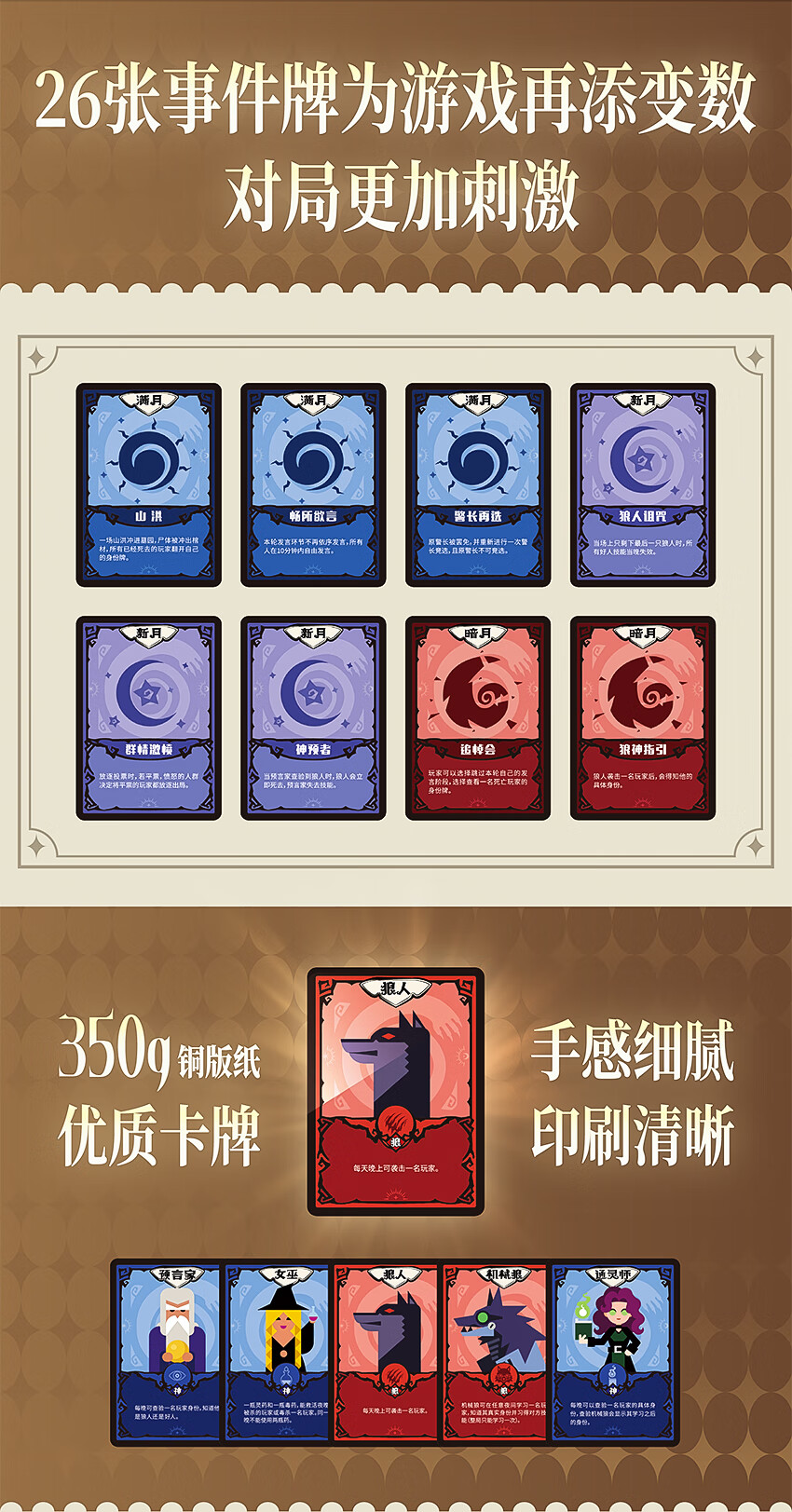 Werewolf Kill 2025 Dark Gold Exclusive Edition Mechanical Wolf Event Badge Hourglass Children's Card Game E4-001 4