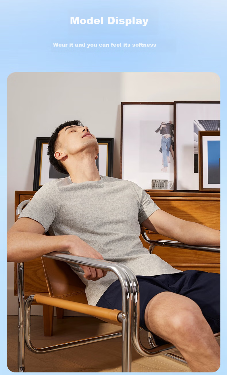 SEPTWOLVES Men's T-Shirt, Pure Cotton Short Sleeve, Spring And Summer Running Breathable Casual Sweat-Absorbing Undershirt for Me 15