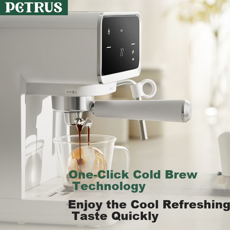 Petrus Cold Brew Coffee Maker, Home Use Fully Automatic And Semi-Automatic Italian Milk Frother, Espresso Extraction, Cold And Hot Dual Extractio