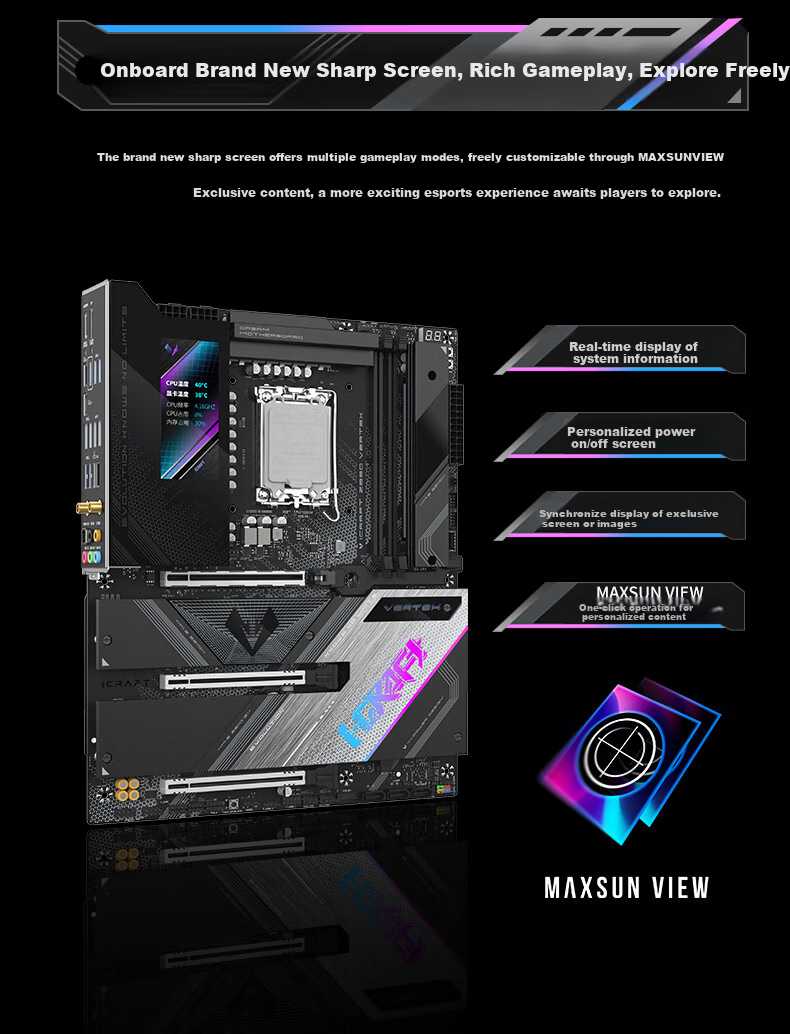 MAXSUN MS-I Craft Z890 Vertex Gaming Motherboard, Supports DDR5 CPU 270K/265KF/250K (Intel Z890/LGA 1851) 3
