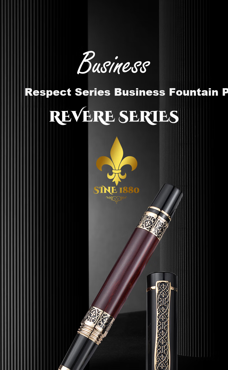 MONTAGUT [Mid-Autumn Festival Gift] High-End Fountain Pen Gift Box, Leather Zipper Pen Case, Spiral Pen Cap, Vintage Set, Zun Chong Series, Kitanmu Series, 0.5mm 1