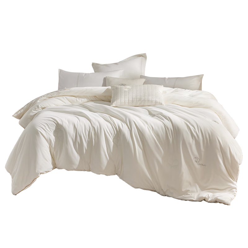 LUOLAI Home Textiles Cotton Quilt, 60-Count Pure Cotton Knitted Xinjiang Cotton Comforter, Class A Antibacterial Warm Duvet Insert, Approximately 4.3 Kg