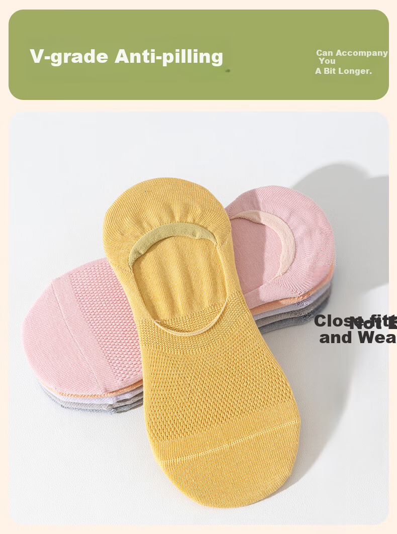 Dongfangyuan Women's Boat Socks for Spring And Summer, [100% Cotton 10A Antibacterial Deodorant], Breathable Mesh Invisible Socks, 6 Pairs 2