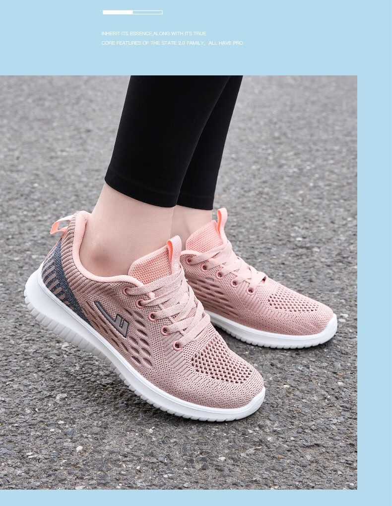 Warrior Women's Sports Shoes Spring Summer Shock Absorption Soft Sole Rebound Casual Shoes for Moms and Elderly 0686 Pink Purple Size 38 20