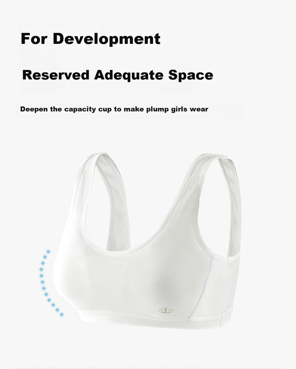 Ailier &ouluola Girls' Bra for Ages 15-18, High School Student Underwear, Cotton Developmental Bra for Teenagers, Middle School Fixed Cup Sports Bra 75B 3