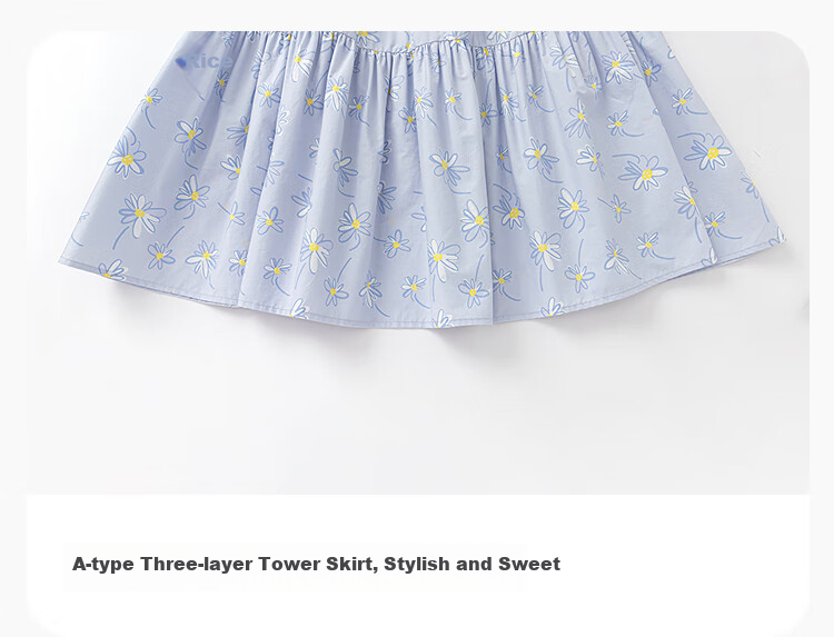 BALABALA Girls Dress Children's Summer 2025 Sweet A-Line Skirt for Big Kids 208225111017 4