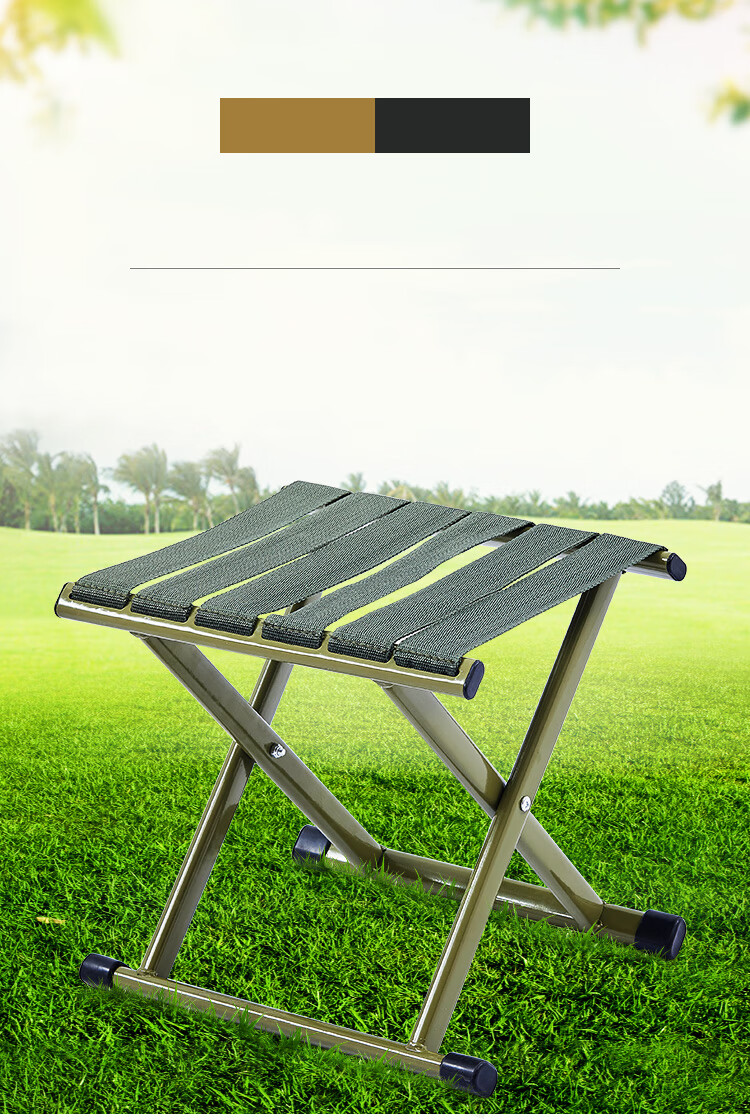 Hakkai Bird Military Training Folding Stool Sturdy Small Bench Army Green Large Portable Fishing Queue Seat 1