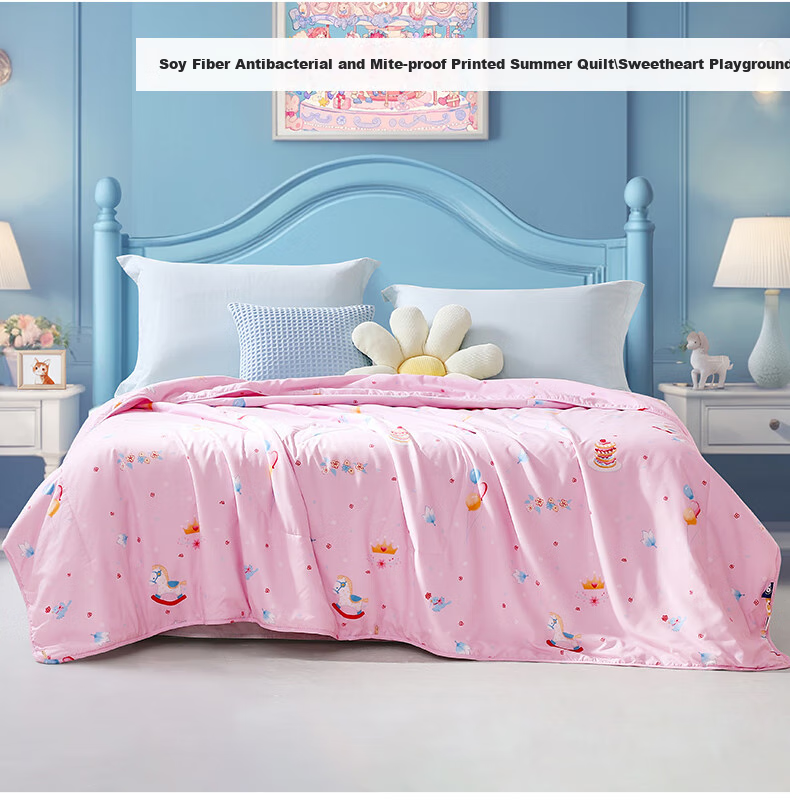 Fuannaertong Infant Class A 51% Soybean Fiber, Antibacterial Anti-Mite Brushed Printed Summer Quilt, 115*150cm 8