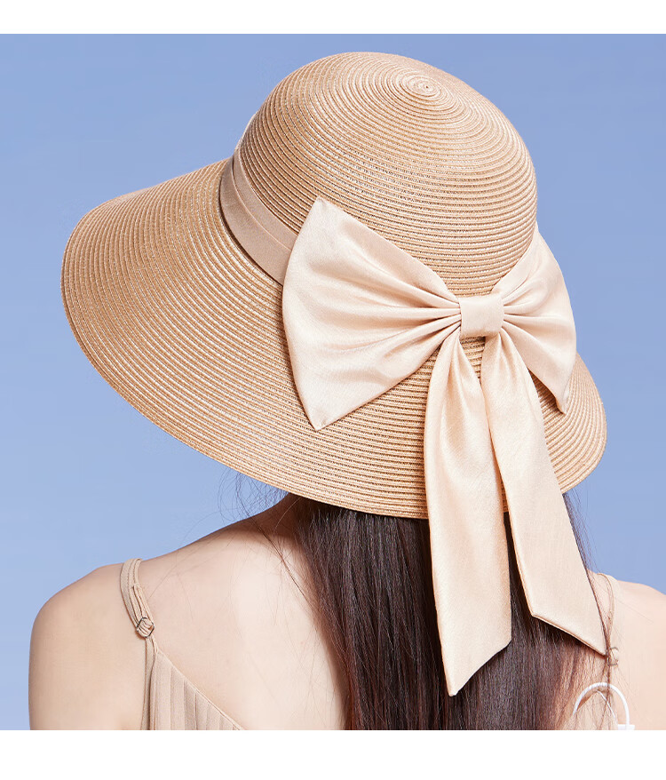 Shanghaigushi Women's Beach Hat, Seaside Sun Protection Hat with Wide Brim, Straw Hat for Travel And Outdoor Activities, Mid-Autumn Festival Gift 19