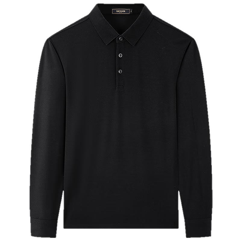 Youngor Antibacterial Antistatic Autumn Winter Men's Machine Washable Wool Business Casual Long Sleeve Polo Shirt 519960