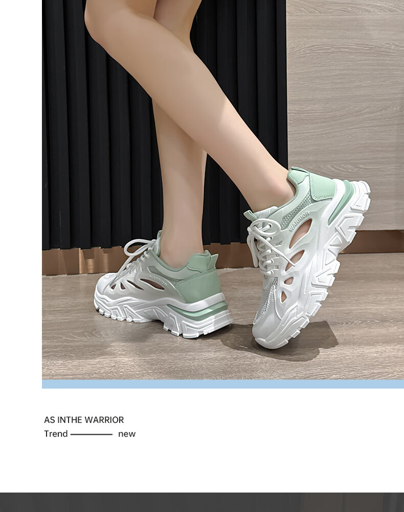Warrior Official Women's Shoes 2026 Summer Breathable Mesh Lightweight Sneakers Hollow Out Sandals White Pink Size 36 24