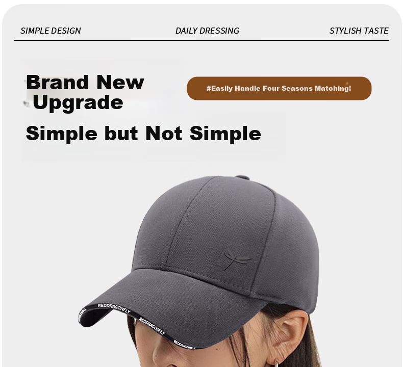RED DRAGONFLY Baseball Cap for Men And Women, All-Season Outdoor Sun Protection Hat, Casual Breathable Face-Slimming Visor Cap for Me 1