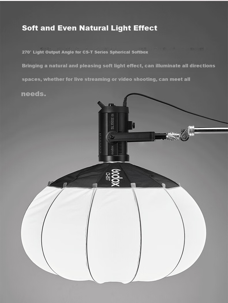 Godox Quick-Install Softbox CS-65T, Spherical Lampshade, Yongkoo Soft Box, Suitable for Live Streaming, Photography, Studio Shooting, Flash, Continuous Light, Fill Light 4