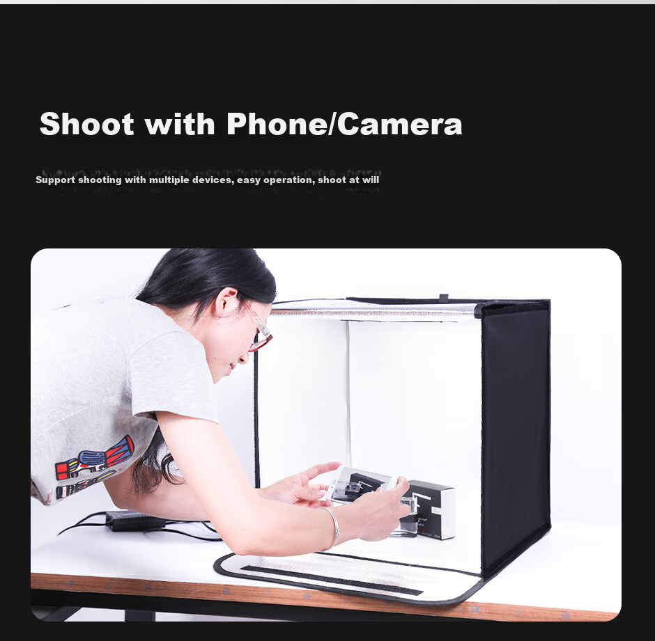 Hakutatz 40CM LED Small Photography Studio Equipment, Warm Light for Food And Jewelry, Fill Light Kit, Product Shooting, Still Life Photography, Softbox Lighting Equipment, Props 12
