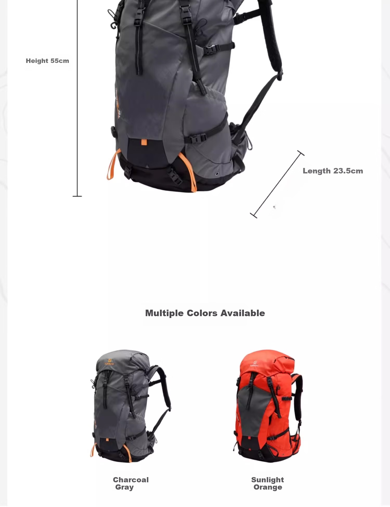 TOREAD Snow Air Hiking Backpack, 38L Outdoor Professional Trekking Backpack, Multifunctional Travel Bag, Sunlight Orange 11