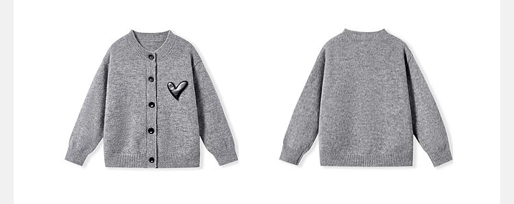 ASK JUNIOR 100% Wool Kids Sweater Winter Thick Warm Girls Knit Cardigan Youth Jacket 5