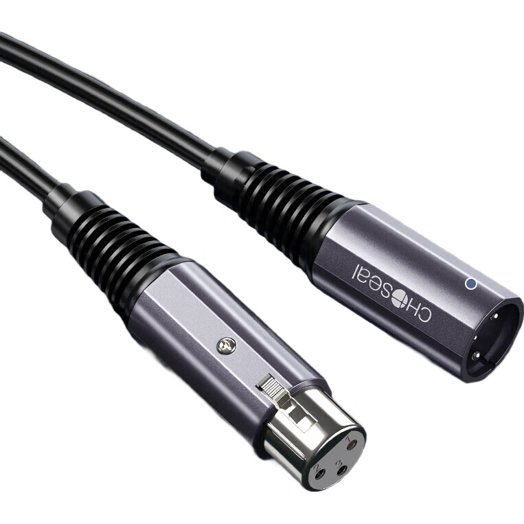 CHOSEAL QAD24BKT1 Аудиокабель-удлинитель XLR, 1 метр, черный