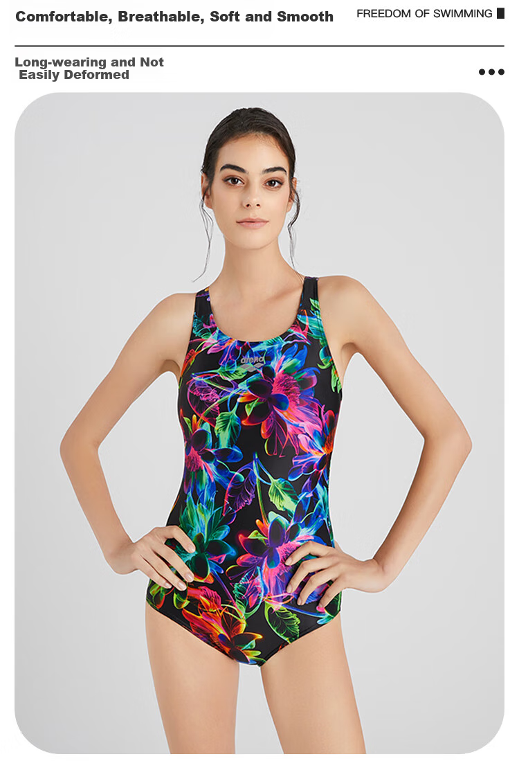 Arena Women's Sleeveless One-Piece Triangle Swimsuit, Backless, Slimming, Comfortable, Form-Fitting, Suitable for Hot Springs, Swimming Training, Professional Chlorine-Resistant 8