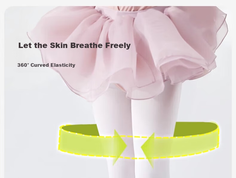 Bingxuemumian Children's Dance Tights, Girls' Pantyhose, 7A Antibacterial Thin White Leggings, Baby Dance Versatile Stockings for Outdoor Wear 9
