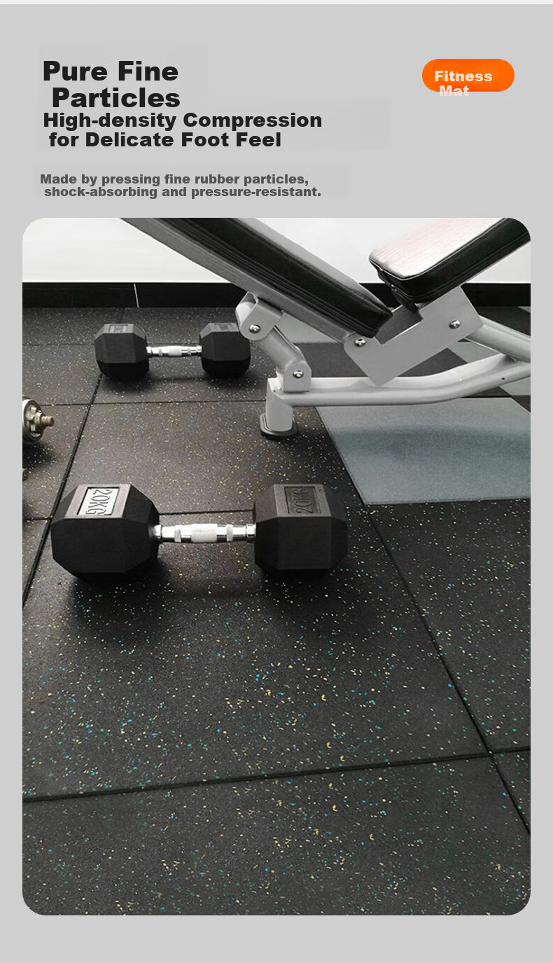 Modouyu Sports Rubber Mat, Shock-Absorbing And Soundproof, Sample Colorful Composite, 10*10*2cm3754 (2 Colors) 4
