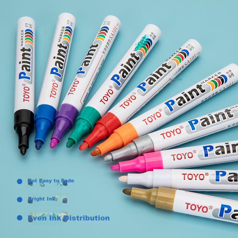 Dongyang SA101 Oil-Based 2.8mm Paint Marker, Quick-Drying, Waterproof, Heat-Resistant, for Marking Tires And Sign-In Pens, 12 Pcs Per Box / Purple