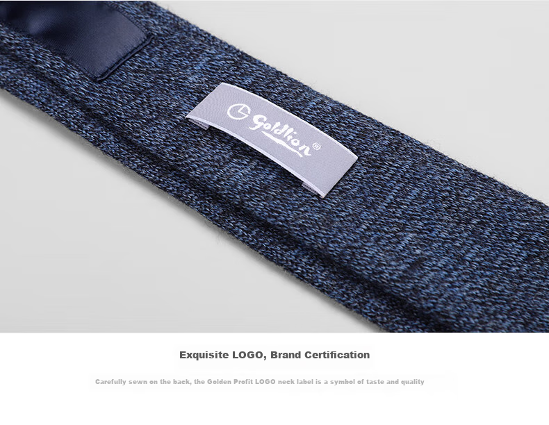 Goldlion Men's Korean-Style Knitted Wool Slim-Fit Casual Knitted Tie, Medium Blue-55, 000 8