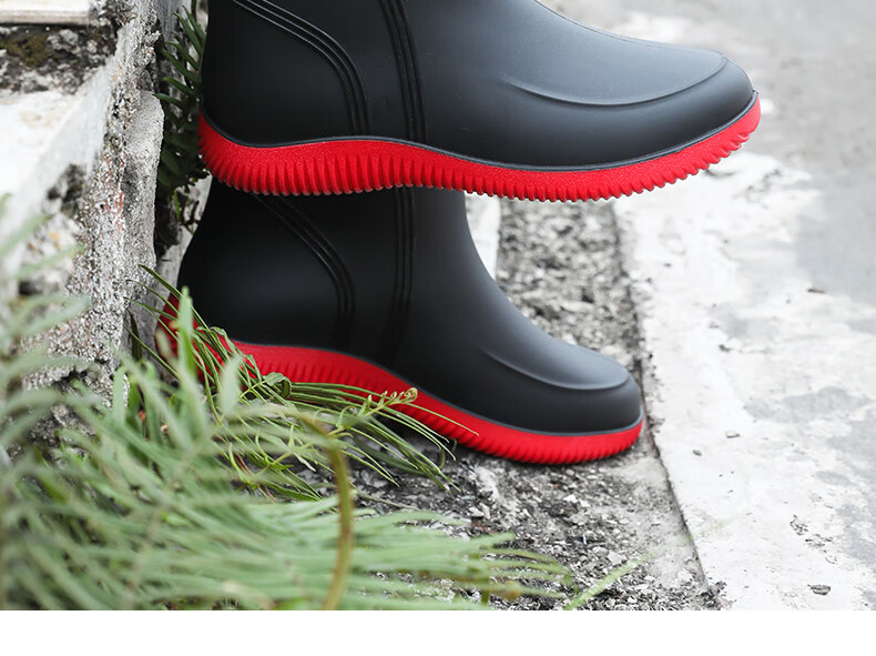 FOOTOPPO High-Top Rain Boots for Men, Non-Slip Waterproof Boots, Durable Overshoes, Outdoor Work Safety Water Shoes, Rubber Shoes for Me 17