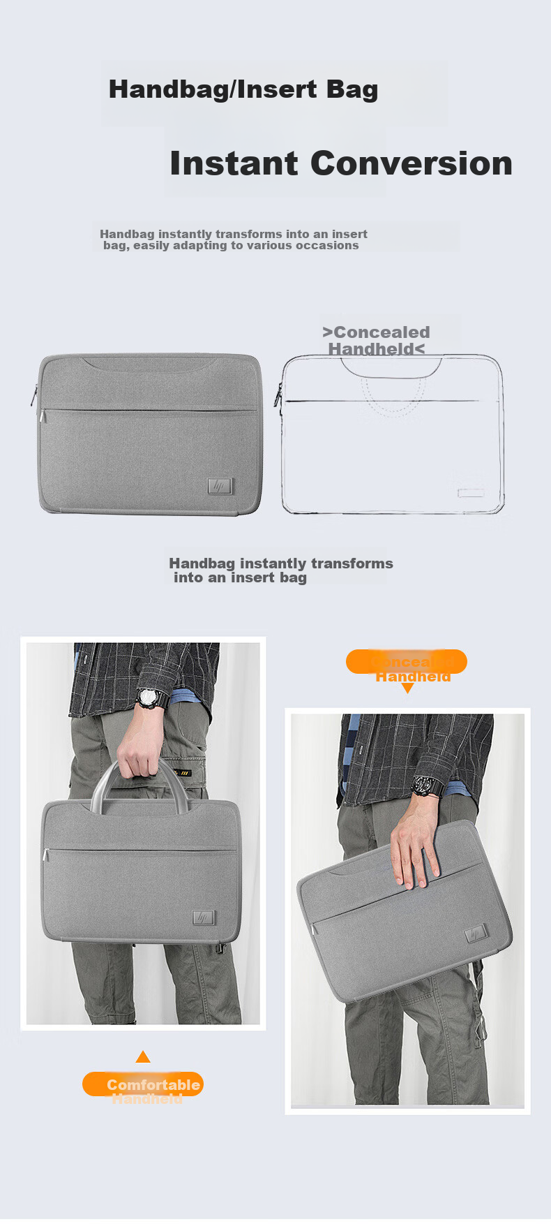 HP Pack O Laptop Bag, Handbag, Notebook Sleeve, 16-Inch Storage Bag, Protective Case, Universal HP Laptop Shell, Beige 7