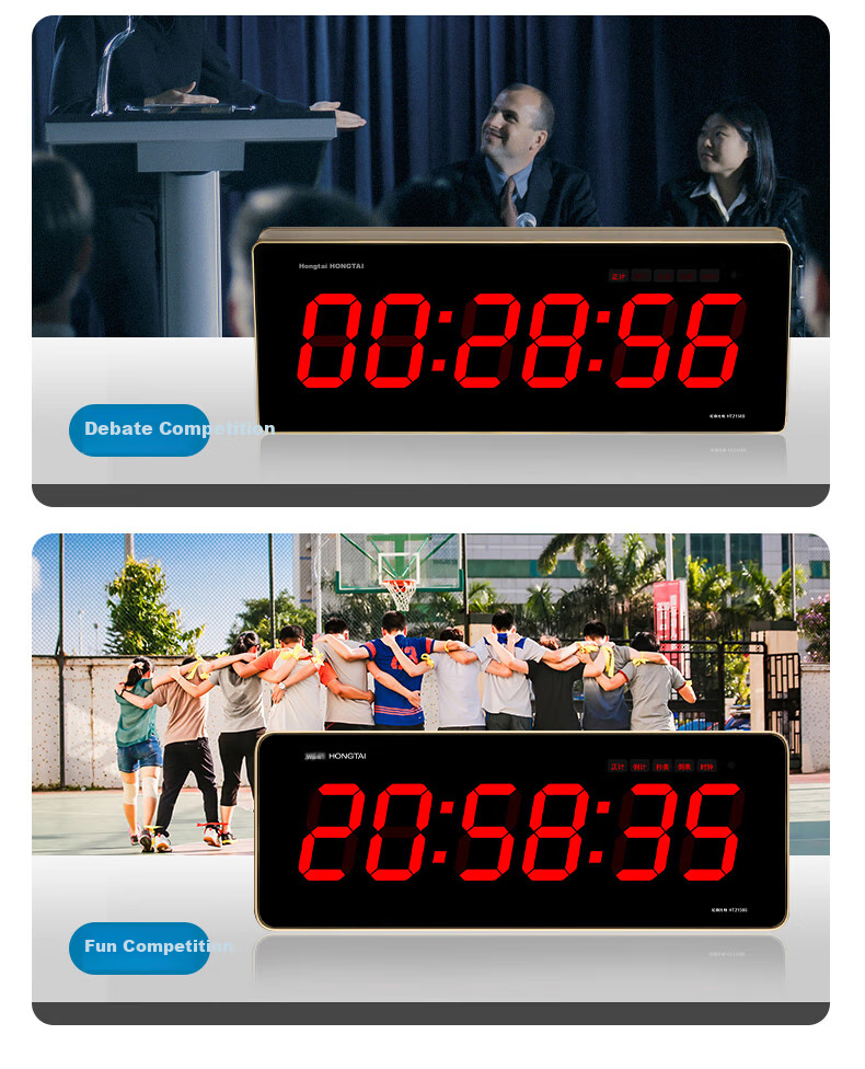 HoTai Electronic Multifunctional Sports Competition Reminder Countdown Timer with Wireless Hand Clapper, Model 3613 Timer 12