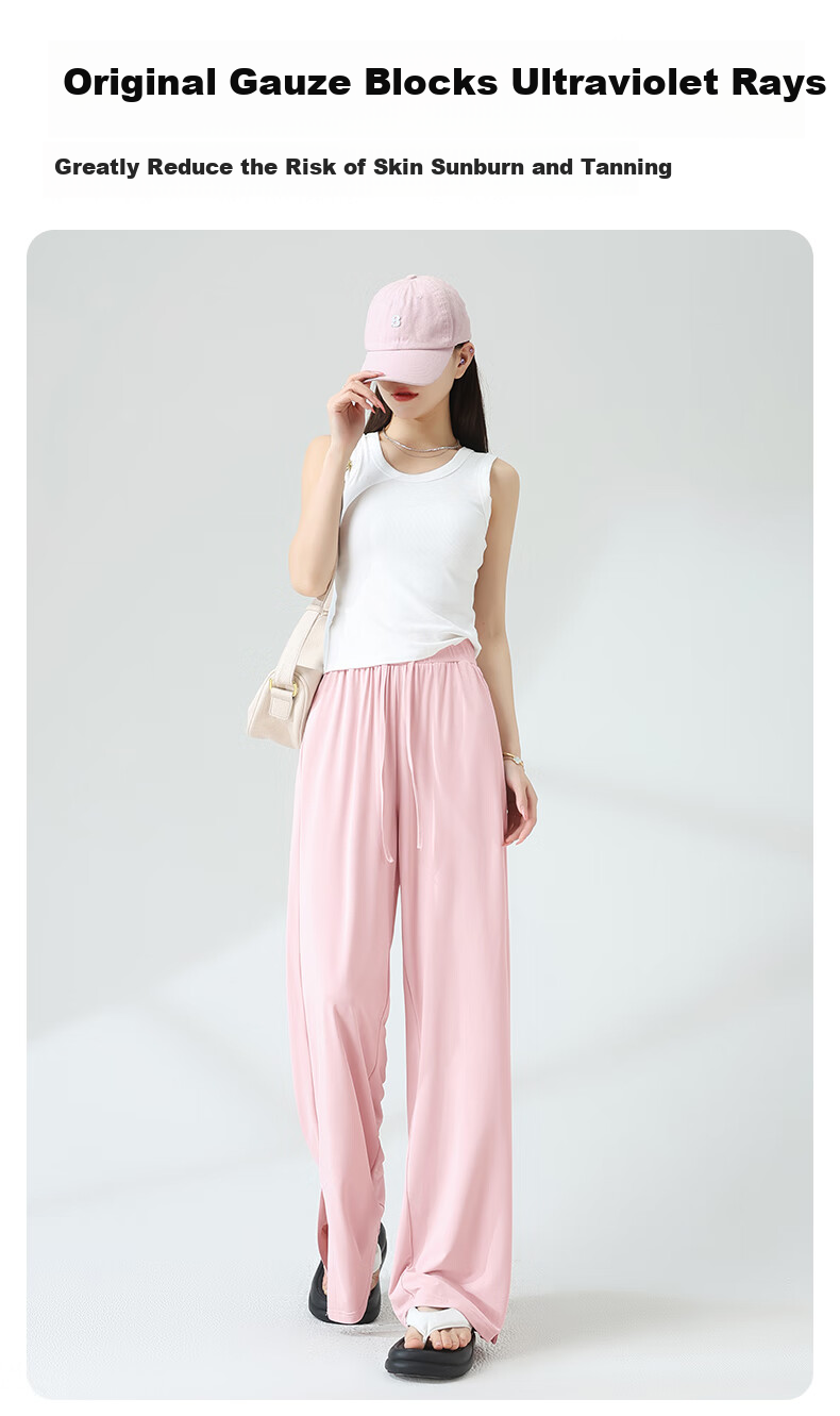 MJ STYLE Sun Protection Ice Silk Split Pants for Women, New Summer 2026 Women's Clothing, Trendy Fashion Casual Versatile Simple Trousers 5