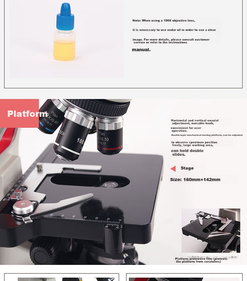 Phenix PH50-2A43L Biological Microscope, Binoculars, 1600x Magnification, Professional High Magnification, for Home And Laboratory Use, Bacterial Detectio 6