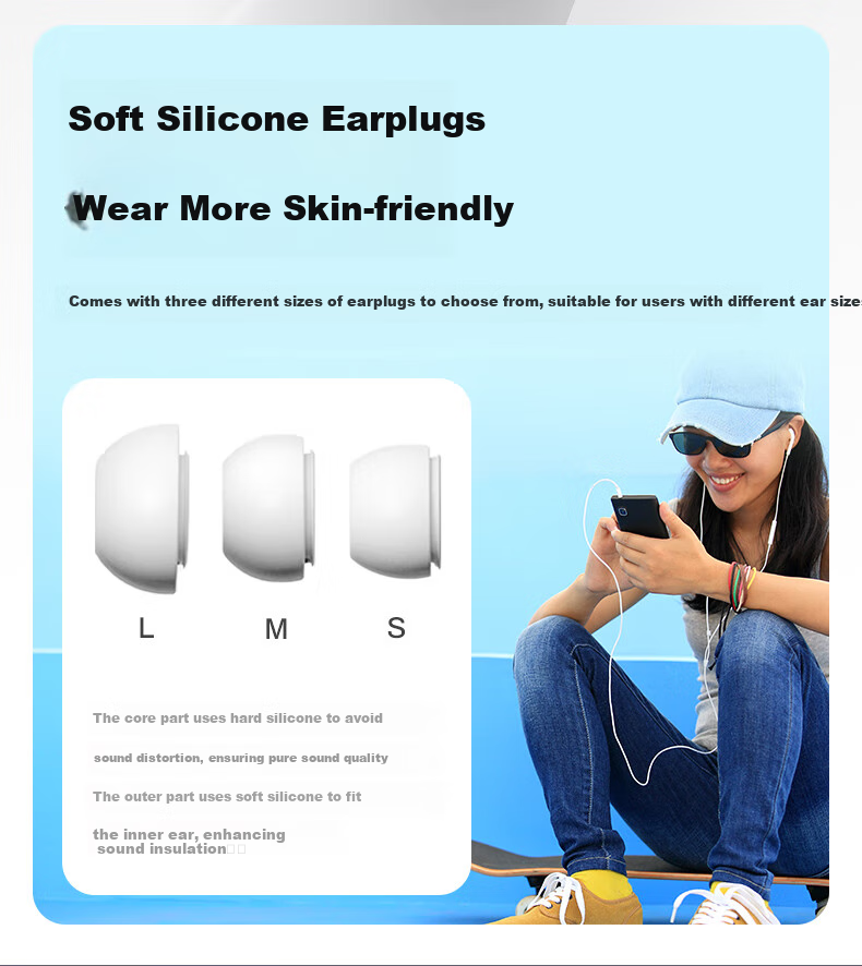 Aigo High-Definition Original Sound Call 3.5mm Headphones Wired Round Hole Sleep Computer In-Ear with Cable for Laptop, Mobile Phone Gaming Desktop Plug Compatible with Apple Android A130 5