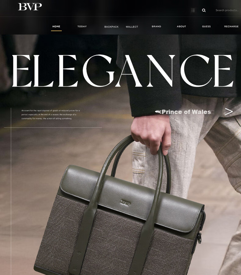 BVP Men's Briefcase, Business Casual Handbag, Fashionable Horizontal Style Men's Bag, Large Capacity Laptop Bag, Birthday Gift 3