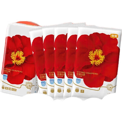Подгузники-трусики Yiying Red Camellia, размер M (5-8 кг), 40 штук, ультратонкие, дышащие