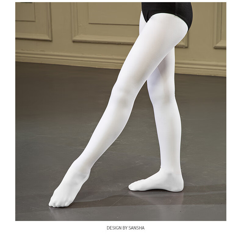 Sansha Children's Dance Tights, Autumn And Winter Fleece-Lined Thickened Girls' Ballet Leggings, T58 White SS-S 2