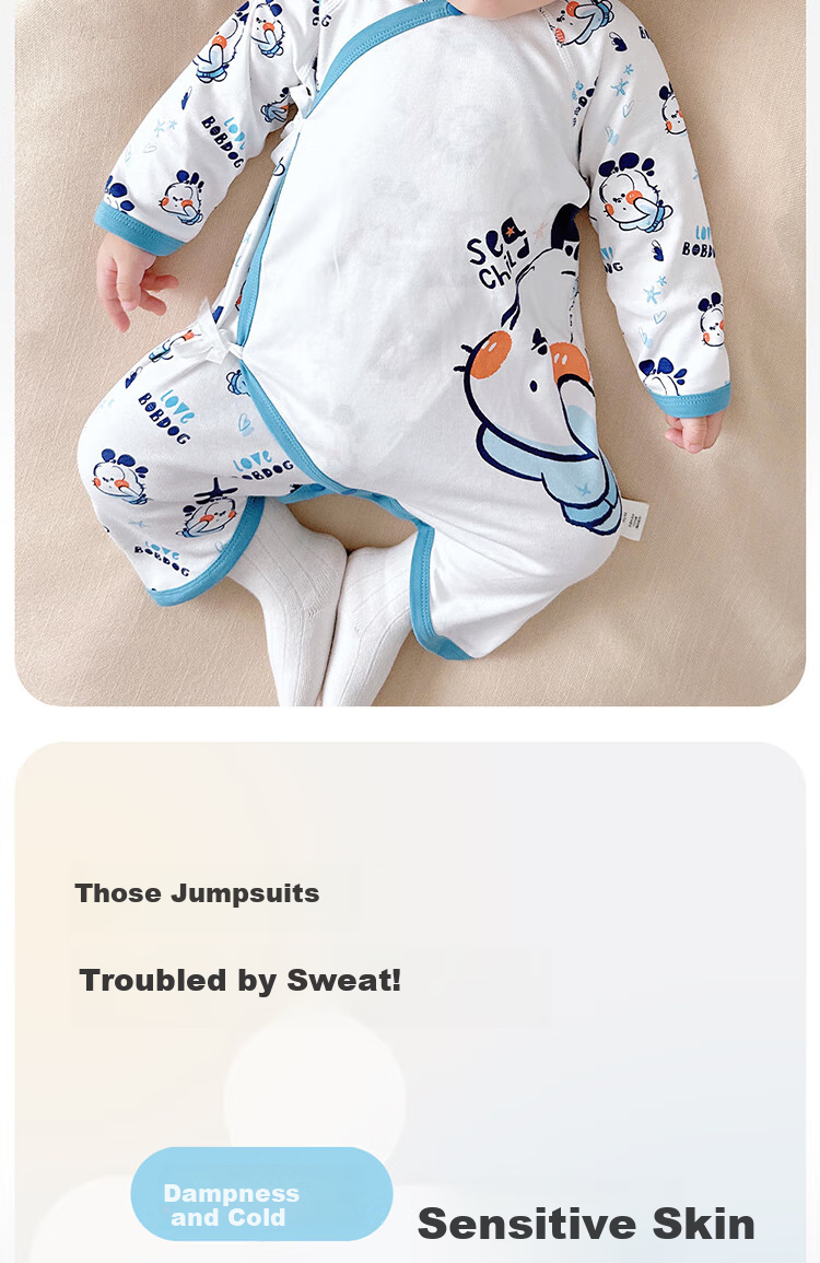 BOBDOG Newborn Baby Clothes Spring And Autumn Style Full Moon 52 Size Infant Romper Spring And Autumn 0-3 Months Butterfly Suit 2