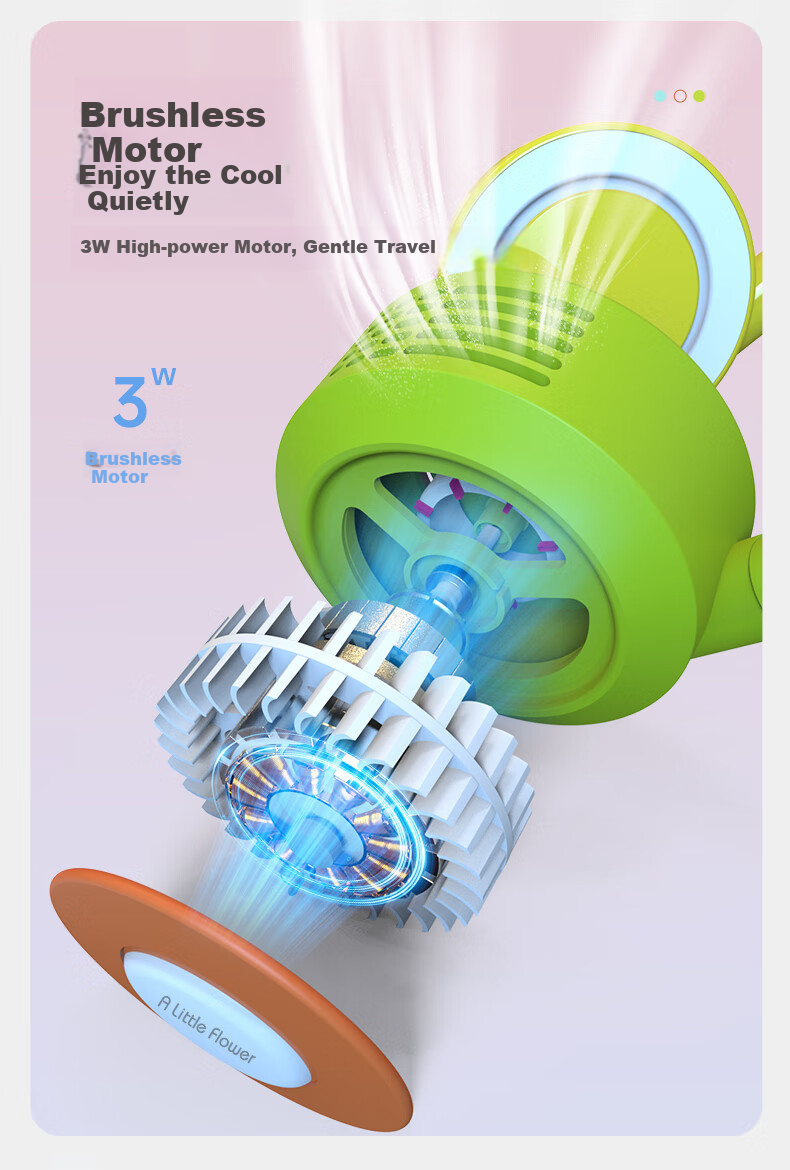 ALittleFlower Neck Fan for Children, Cooling Neck Fan 2026 New Model with Ultra-Long Battery Life, Quiet Operation, Ultra-Lightweight, Temperature Reduction, Foldable Mini Neck-Hanging Small Fan, Ideal Choice for Students during Summer Vacatio 4