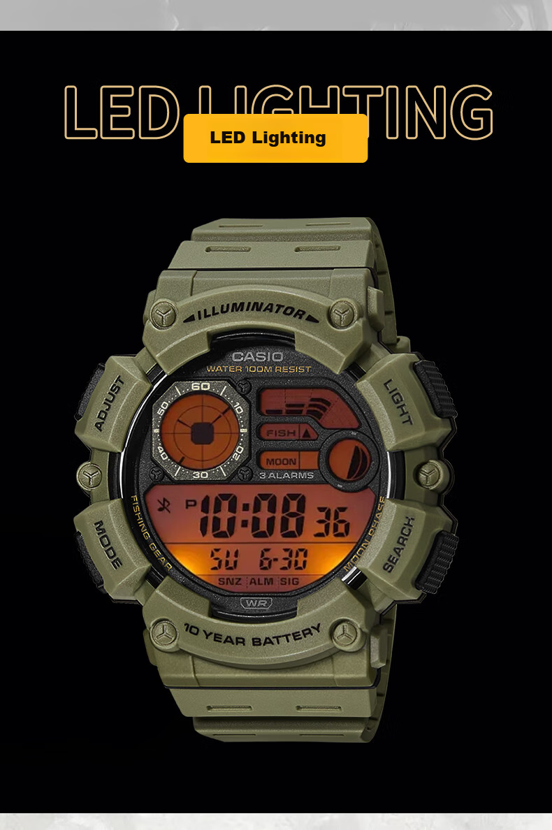 CASIO Men's Multifunctional Sports Digital Watch, Student Watch, WS-1500H 2