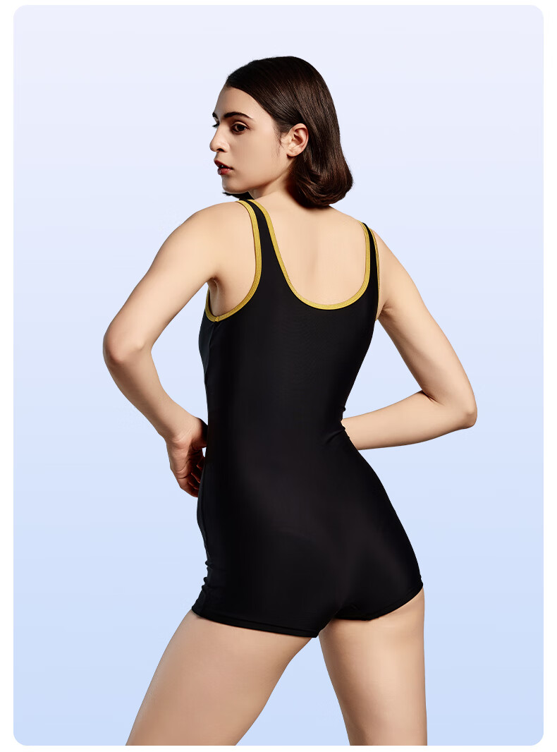 MIZUNO Women's Professional Training Swimsuit, Sports Tank Top, Hot Spring Swimwear, Quick-Drying, Slimming, Body-Covering Equipment, AC329 Gold M 3