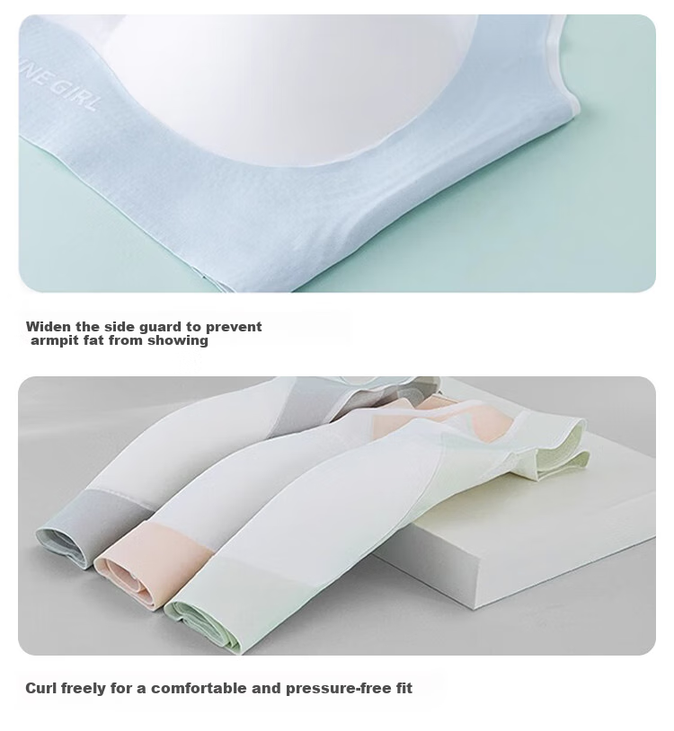 FitonTon 7A Antibacterial 2-Piece Girls' Underwear Bra, Student Middle And High School Development Puberty Girl Bra Thin Girls' Underwear 14