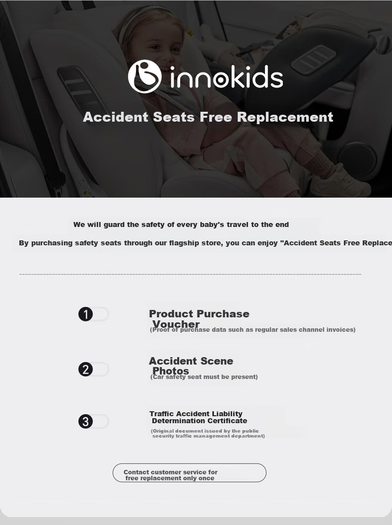 Innokids Child Safety Car Seat for Ages 0-12, Intelligent Ventilation, Heating, 360° Rotation, I-Size Certified IK18, Misty Gray 34