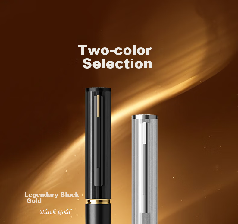 HERO Fountain Pen, Zhenrong Series Light Luxury 10K Gold Pen, Black And Gold Ink Gift Box, High-End Signature Pen for Men, Leaders, Teachers, Birthday Gift 12