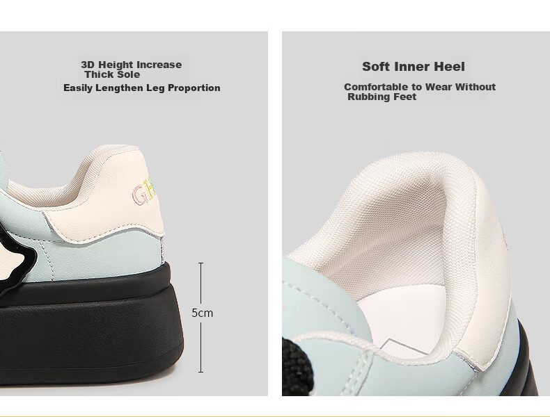 TTKJ Shell Toe Casual Women's Shoes, 2026 Summer New Style Xiaoyouling Thick-Soled Heightening Shoes, Comfortable for Long-Standing, Breathable Chunky Sneakers 22