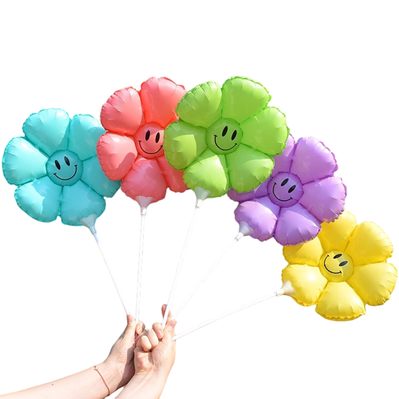 Yuanhui Handheld Sunflower Balloons 10-Pack Table Decorations Children's Day Gifts Kindergarten Primary School Classroom Decor