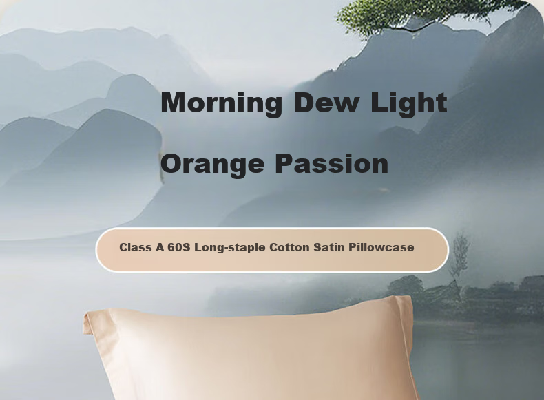Bailisi Pillowcase, 60S Pure Cotton 100% Long-Staple Cotton Pillowcase, Class A Bedding, Satin Breathable Home Double Pillowcase 1
