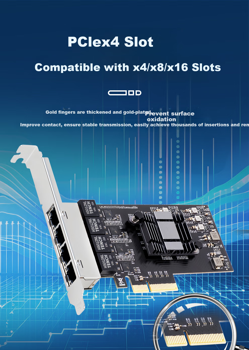 FLYBISH NA8125-T4 PCI-EX4 Quad-Port 2.5G Network Card RTL8125BG Chip 4 Electrical Ports 2500M Wired Network Card for NAS ESXi Soft Router PXE Boot without Disk 5
