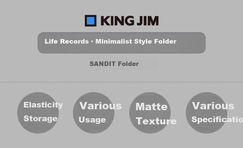 KINGJIM SANDITA4 Sandwich Storage Clip 2582 Black Landscape A4 Landscape Paged Index Classification Storage for 3C Digital Products, All-Net Low Price 1