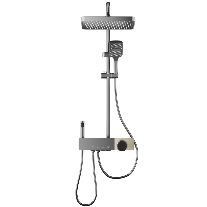 Micoe A80 Series Four Seasons Shower Set Pressurized Brass Large Storage Rainfall Shower Gun Gray Piano Key Full Set