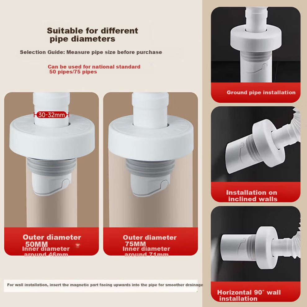 Submarine Xsw-6 Project Plastic Chrome-Plated Washing Machine Drain Pipe Dedicated Connector, Universal Connector for Drum And Impeller Washing Machines 3