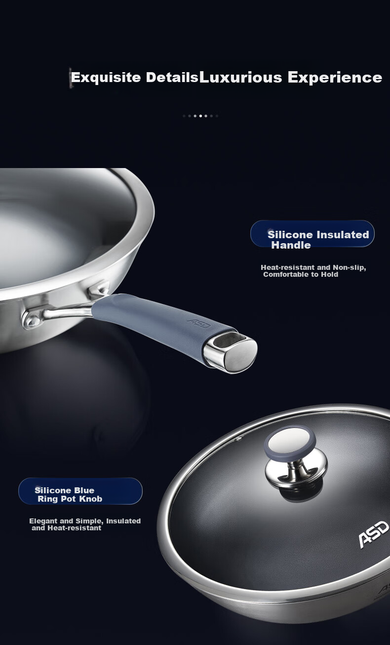 ASD Wok with Real Titanium Non-Stick Coating, No Fluorine Layer, Titanium-Containing Stir-Fry Pan, 32cm, Compatible with Gas And Induction Cooktops 18